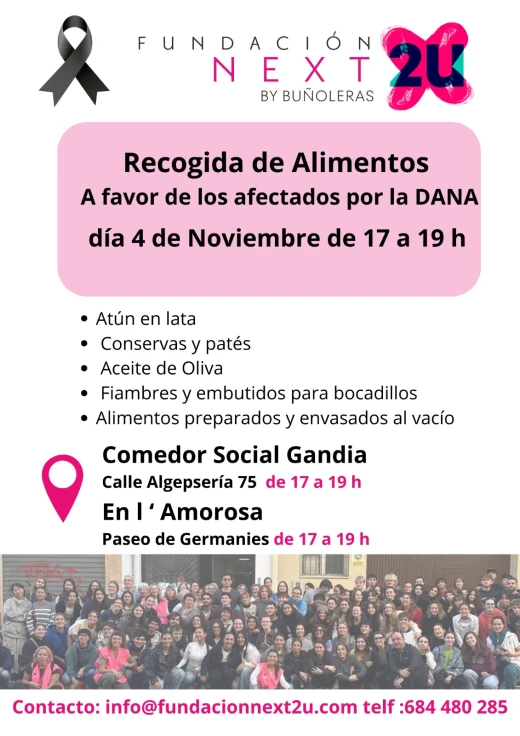 Sigue la recogida de alimentos en el Comedor Social de Gandia para los afectados por las inundaciones