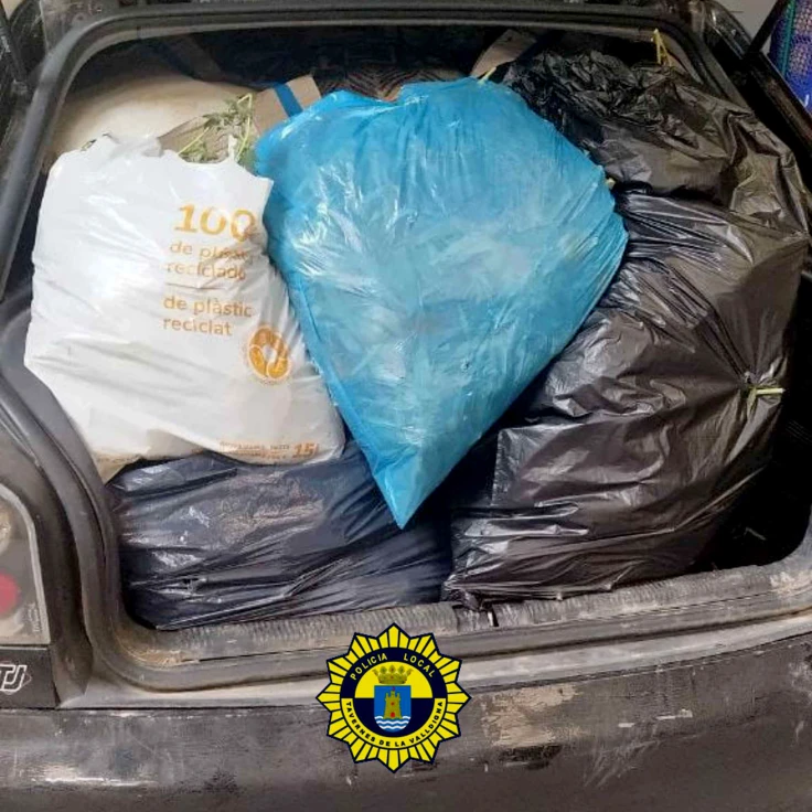 La Policía Local de Tavernes de la Valldigna intercepta un vehículo con 96 kilos de marihuana en su interior