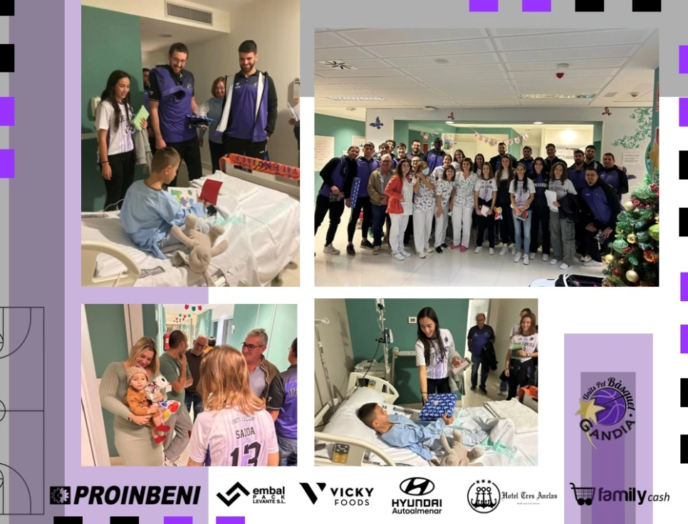 El Proinbeni Units pel Bàsquet Gandia no se olvida en Navidad de los ingresados en el Hospital