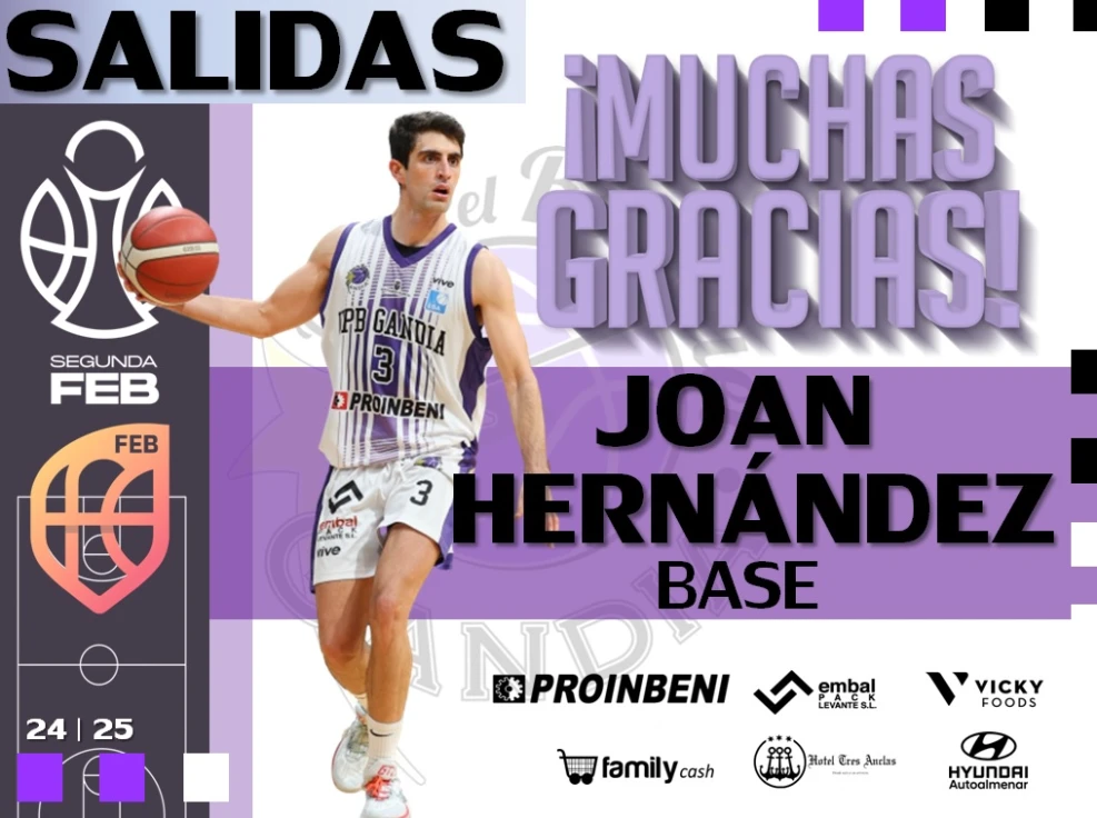 Joan Hernández se Desvincula del Proinbeni Units Pel Bàsquet Gandia