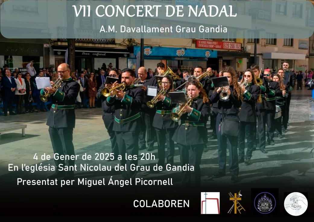 La Agrupación Musical del Davallament ofrece hoy sábado un concierto benéfico en el Grau de Gandia