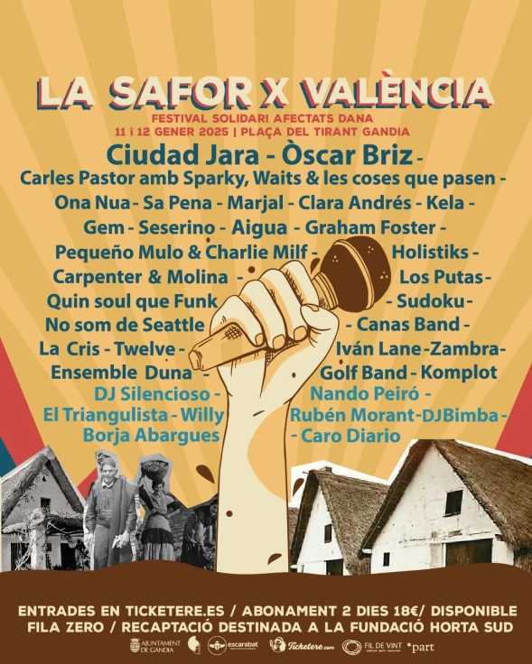 El festival solidario ‘La Safor per València’ reúne este fin de semana más de treinta artistas en Gandia