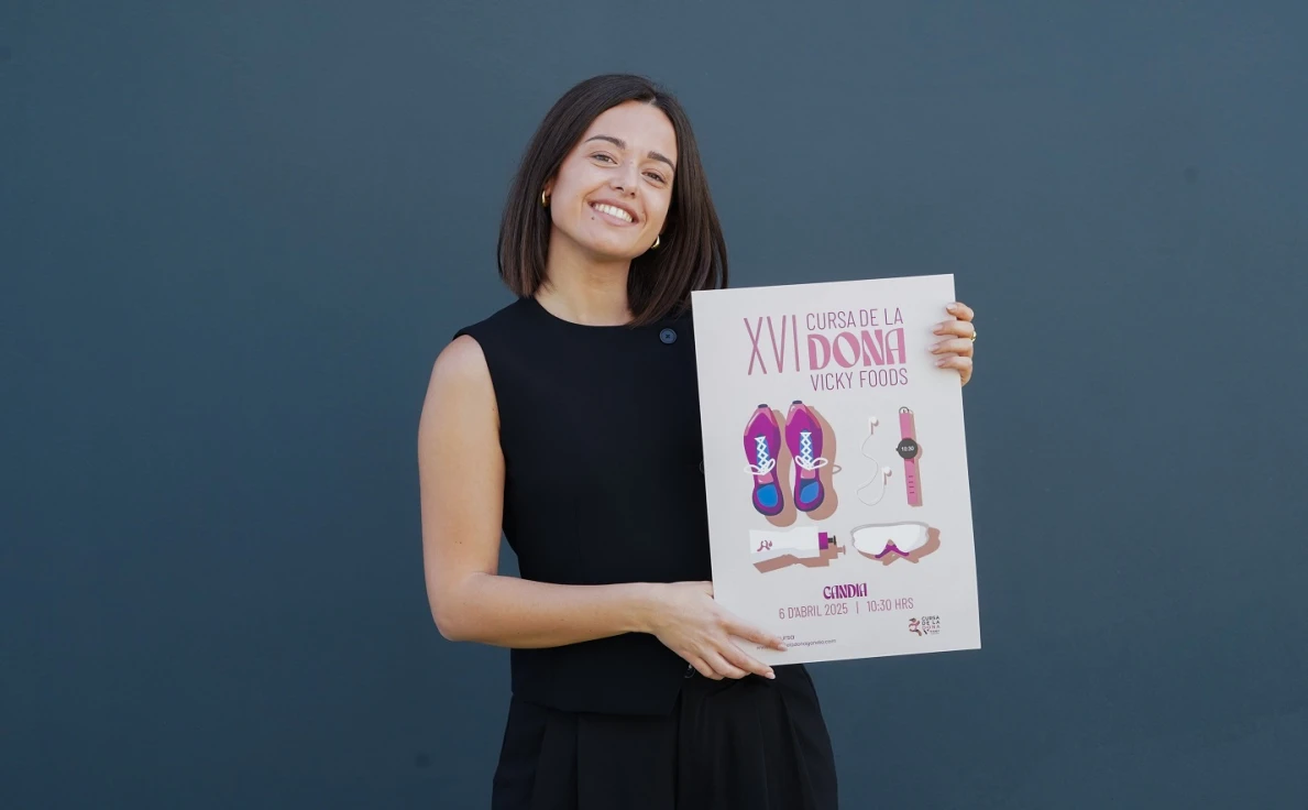 Aina Gilabert es la autora del cartel de la XVI Cursa de la Dona Vicky Foods de Gandia