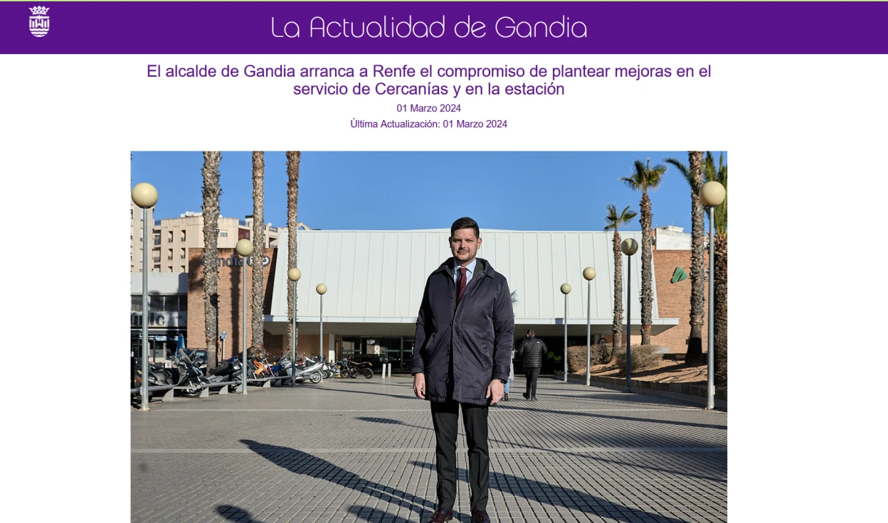 El PP aporta una noticia de 2024 donde el alcalde dice lo mismo que la reunión de ayer con Adif y la tilda de 'improductiva y propagandística'