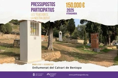 La Hermandad de la Entrada de Jesús en Jerusalén y la Asociación de Vecinos de Beniopa unen fuerzas para iluminar el Calvario a través de los Presupuestos Participativos.