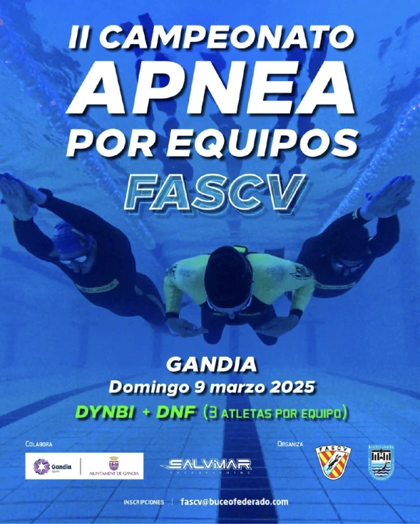 Gandia acoge el II Campeonato de Apnea por Equipos FASCV