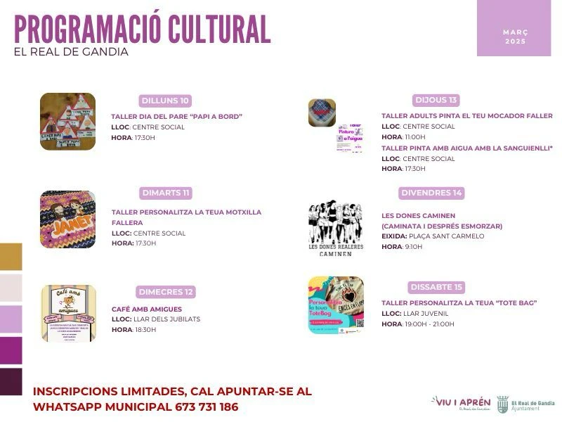 El Real de Gandia presenta su programación cultural para la próxima semana