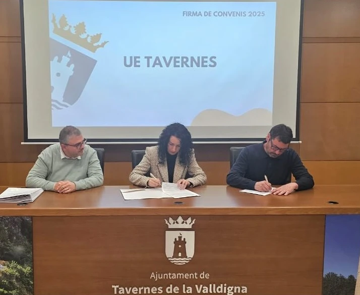 UE Tavernes firma el convenio de subvención municipal para 2025