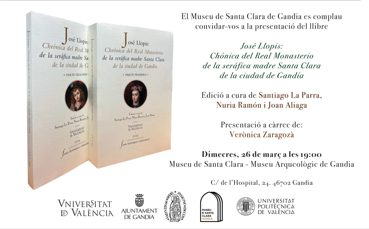 Presentación del libro 'Chrónica del Real Monasterio de la seráfica madre Santa Clara de la ciudad de Gandia'
