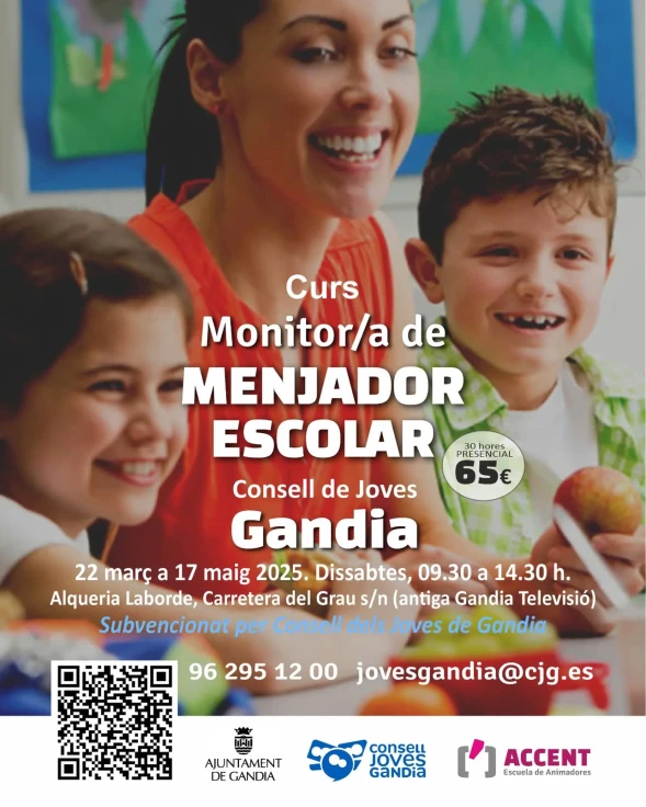 El Consell dels Joves organiza un curso de monitor/a de comedor escolar para jóvenes