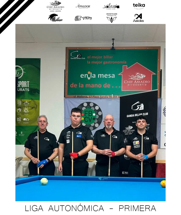 El Chef Amadeo Gandia Billar Club afronta dos intensas jornadas de competición durante el fin de semana