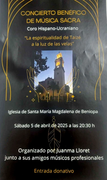 Beniopa acoge un concierto benéfico de música sacra del Coro Hispano-Ucraniano