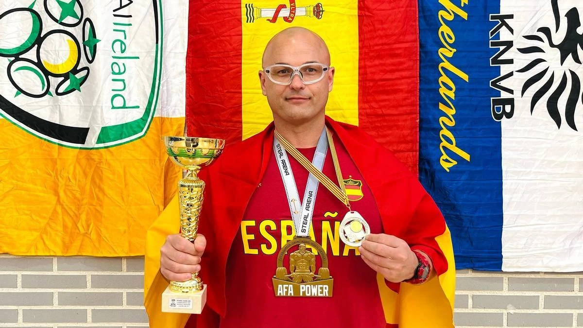 Carlos Garrido, campeón del mundo de powerlifting en press banca en la categoría Máster 3