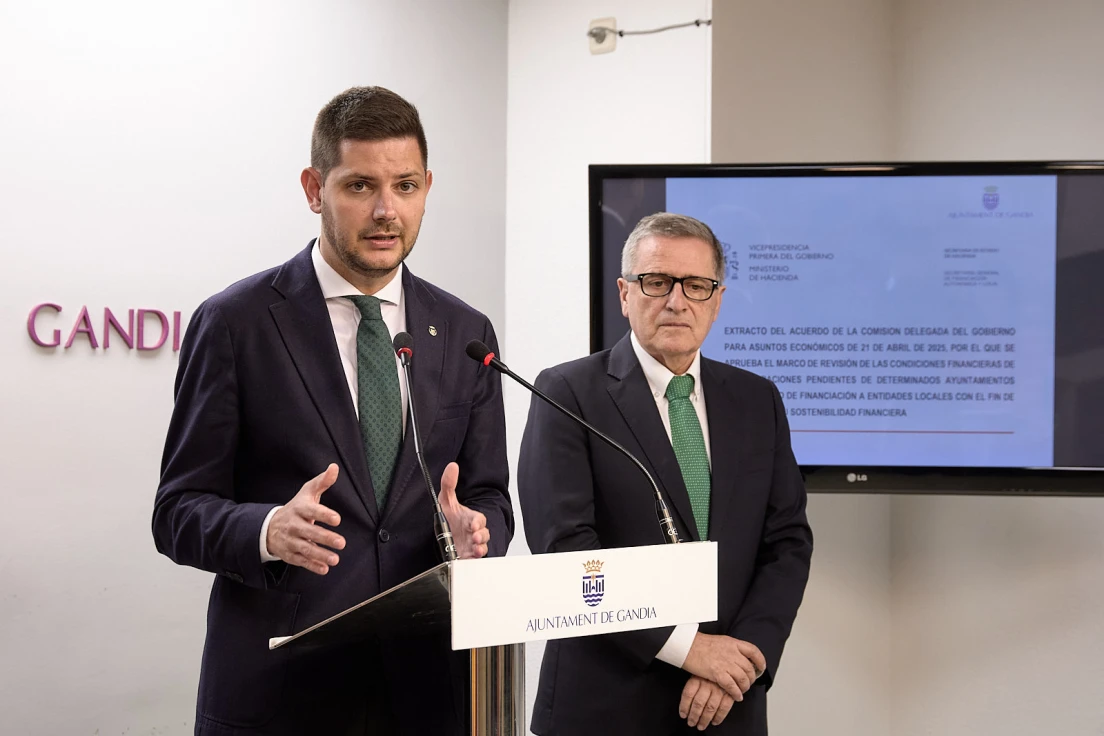 Gandia deja de estar en riesgo financiero al asumir el Ministerio de Hacienda la solución liderada por el ayuntamiento hasta 2070