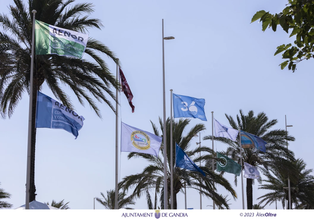 La Platja Nord de Gandia recibe la Bandera Azul por 39º año consecutivo