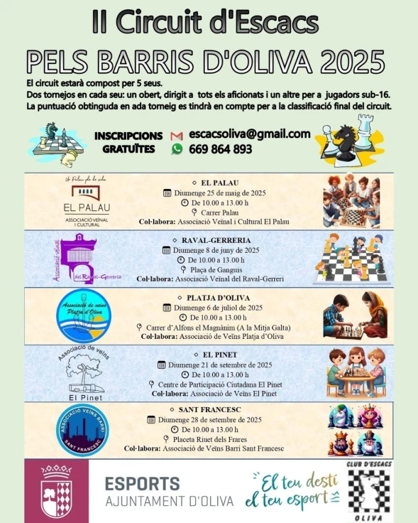 Arranca el II circuito de ajedrez "Pels Barris d'Oliva"