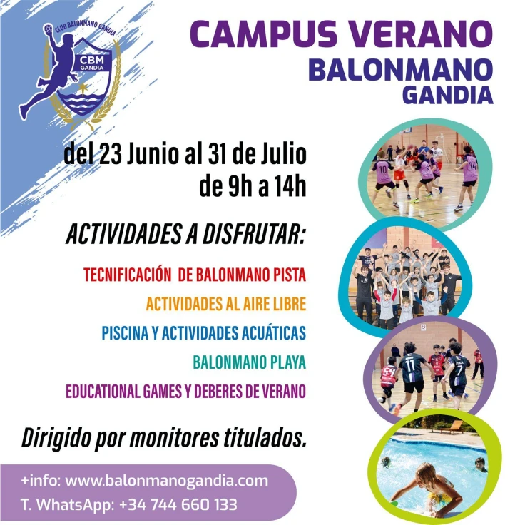 El Club Balonmano Gandia celebra su campus de verano del 23 de junio al 31 de julio