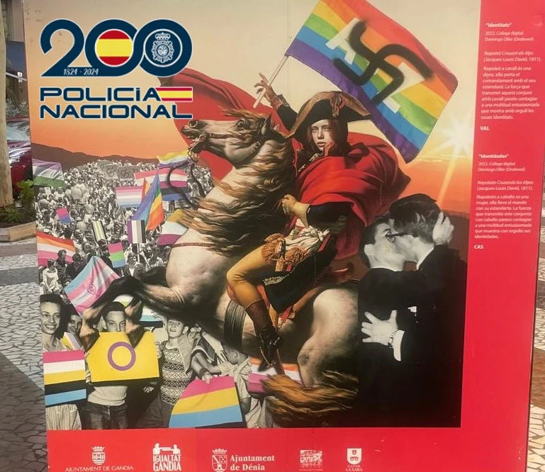 La Policía Nacional detiene en Gandia a un menor por realizar pintadas homófobas en una exposición fotográfica