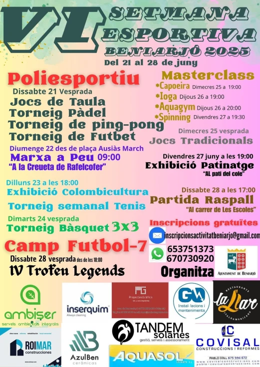 Beniarjó inicia su VI Semana Deportiva con una oferta renovada de actividades