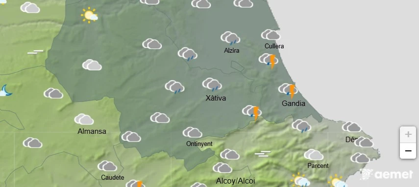Siguen las lluvias y temperaturas suaves en la Safor