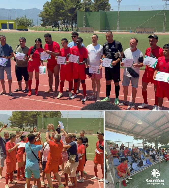 “Goles por Refugio” reunió a Cáritas Gandia y CEAR en una jornada de integración