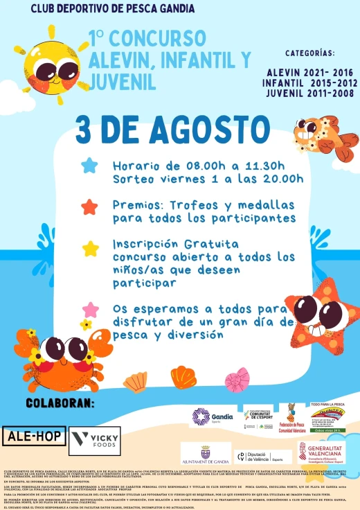 Gandia acoge el 1º Concurso de Regularidad Infantil de Pesca Deportiva