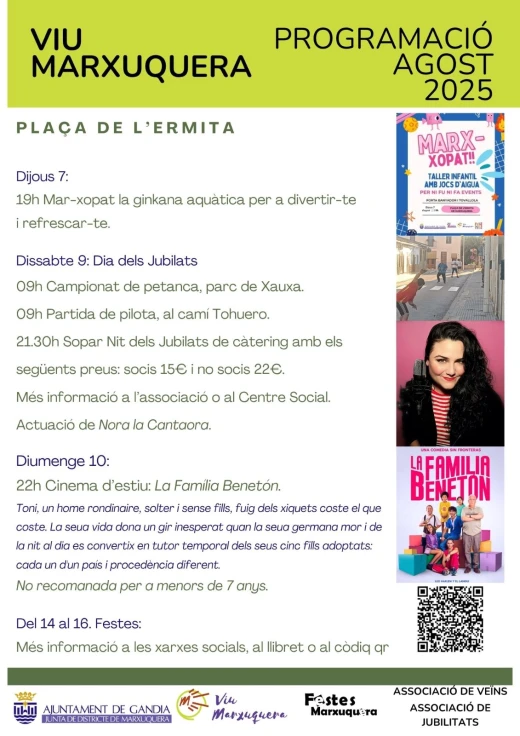 Marxuquera de Gandia acoge desde hoy jueves una serie de actividades como preámbulo de las fiestas patronales