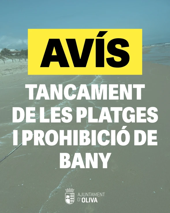 Oliva a la espera de los análisis para reabrir sus cuatro playas cerradas al baño