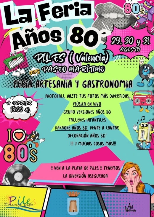 Piles cierra el mes de agosto con una feria ambientada en los años 80