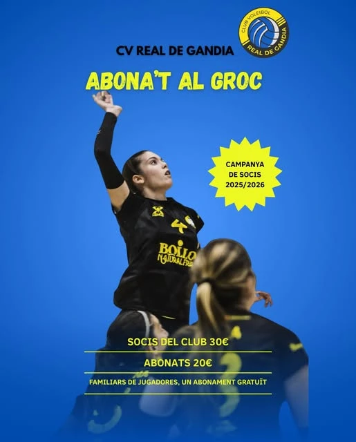 El Club Voleibol Real de Gandia lanza su campaña de socios para la temporada 2025/26