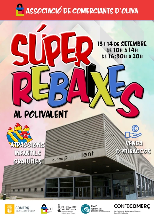 Oliva celebra en el Centro Polivalente los días 13 y 14 de septiembre la Feria de las Super Rebajas