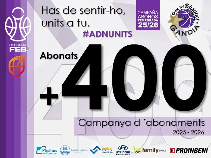 UPB Gandia lanza su campaña de abonos para la temporada 25/26