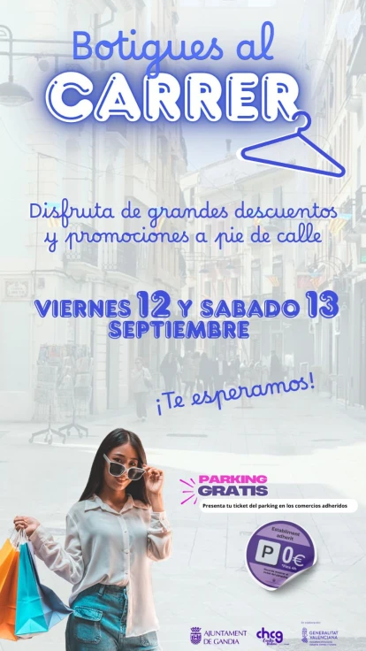 Gandia celebra hoy viernes y mañana sábado una nueva edición de 'Botigues al carrer'