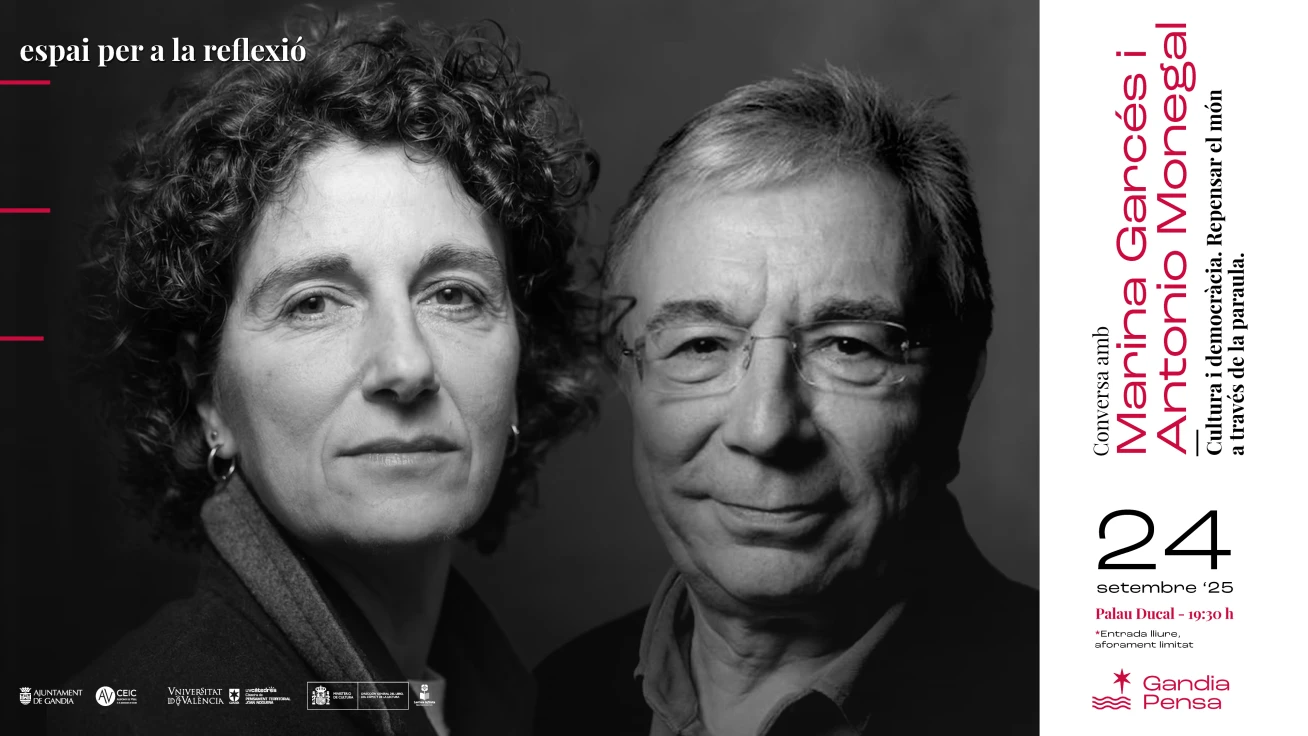 Marina Garcés y Antonio Monegal protagonizarán la tercera jornada de ‘Gandia Piensa’ el 24 de septiembre