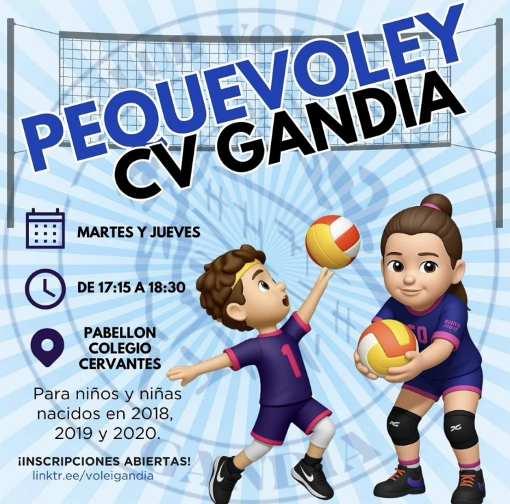 El Club de Voleibol Gandia lanza una nueva escuela para niños de entre 5 y 7 años