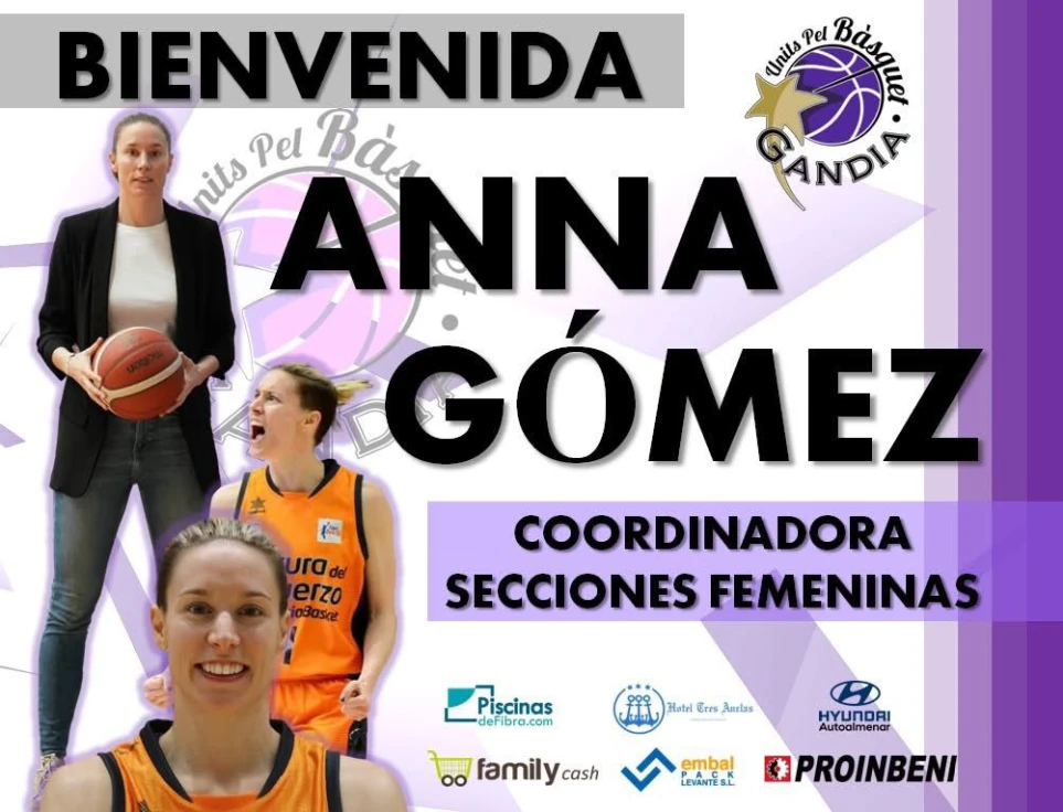 Anna Gómez, nueva coordinadora de la cantera femenina del Units Pel Bàsquet Gandia