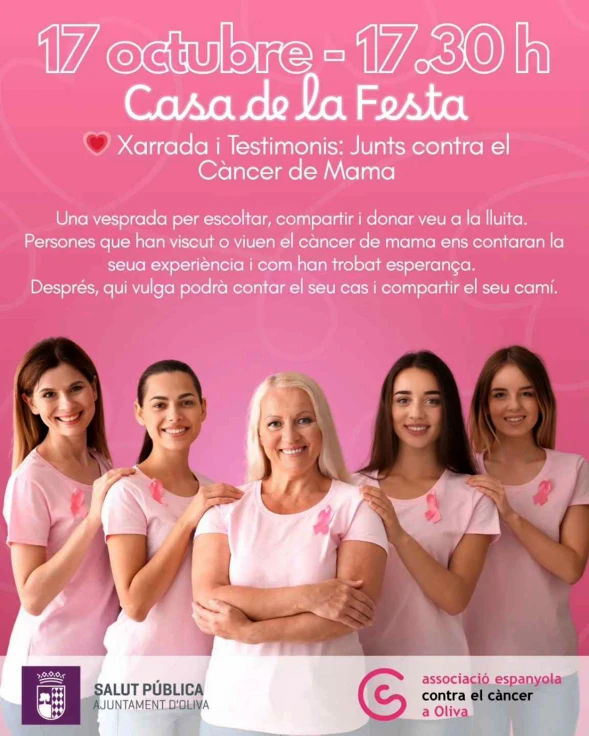Oliva programa una charla con testimonios sobre el Cáncer de Mama