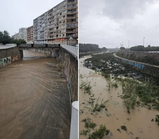 La dana Alice deja en Gandia cerca de 150 litros y picos de 22 litros en 10 minutos