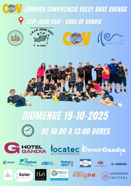 El Club de Voley Arenas de Gandia celebra hoy una jornada formativa para los más pequeños en el Grau