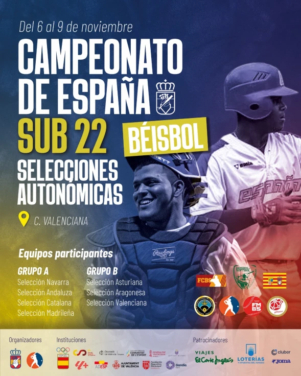 Gandia acoge el Campeonato de España Sub-22 de Selecciones Autonómicas de Béisbol