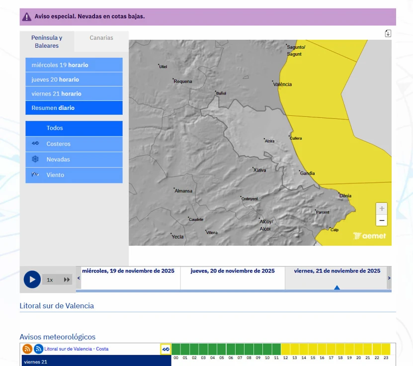 Una semana con el frío de buena mañana y con la alerta por viento para el viernes en la Safor