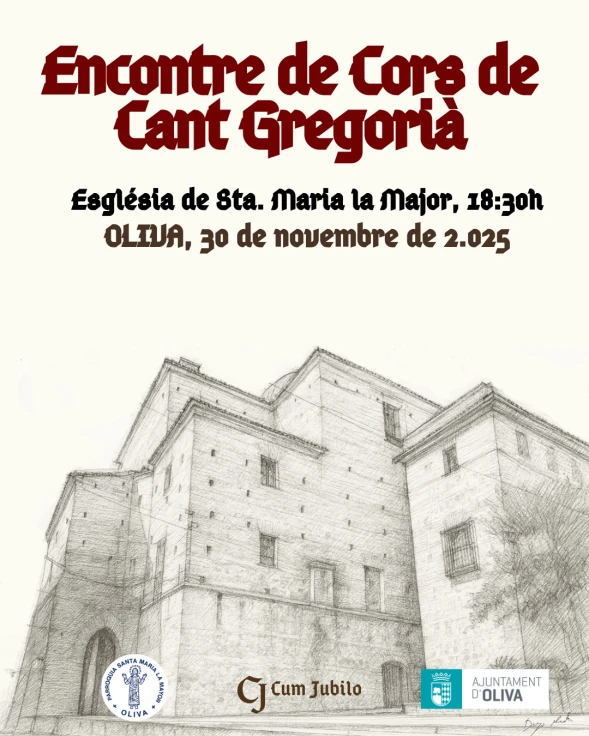 Oliva acoge este domingo el Encuentro de Coros de Canto Gregoriano con motivo del X aniversario del Coro ‘Cum Jubilo’