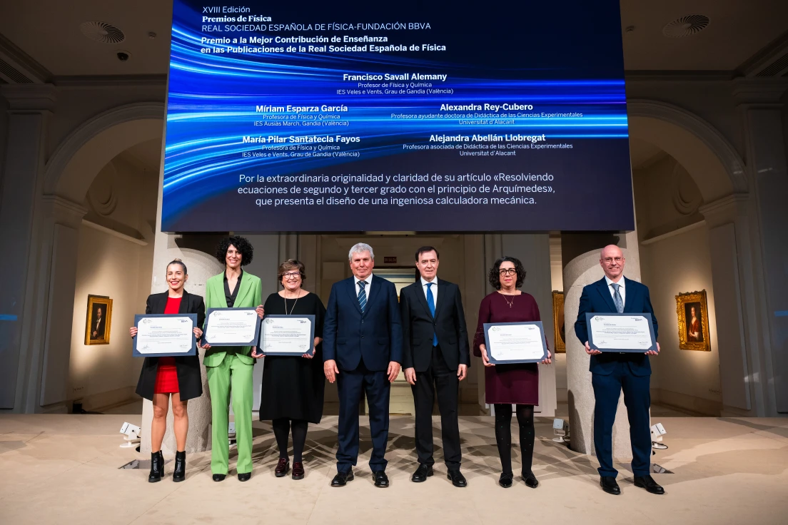 La Sociedad Española de Física Fundación BBVA premia a docentes de Gandia por su contribución a la enseñanza