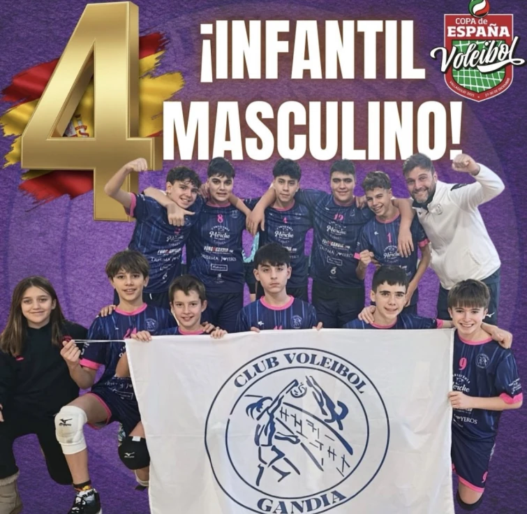 Cuarta posición para el infantil masculino del Club de Voley Gandia en la Copa de España