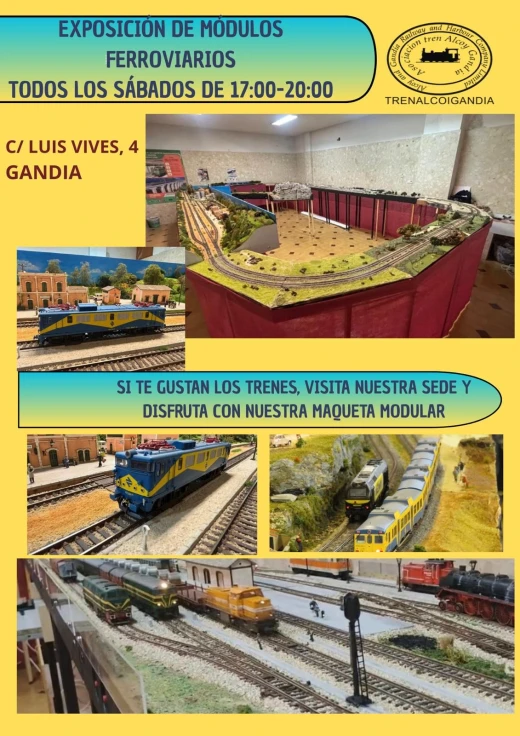 Todos los sábados en Gandia exposició de modulos de trenes