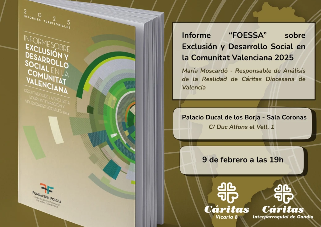 Cáritas Gandia presenta el Informe Foessa con los últimos datos sobre la realidad social en la Comunitat Valenciana