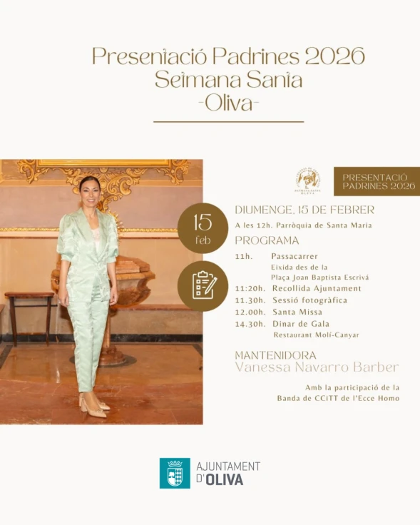 La Semana Santa de Oliva presenta este domingo a sus Madrinas de 2026