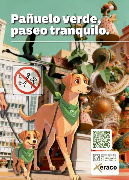 Xeraco se suma a “Pañuelo verde, paseo tranquilo” para las mascotas en Fallas