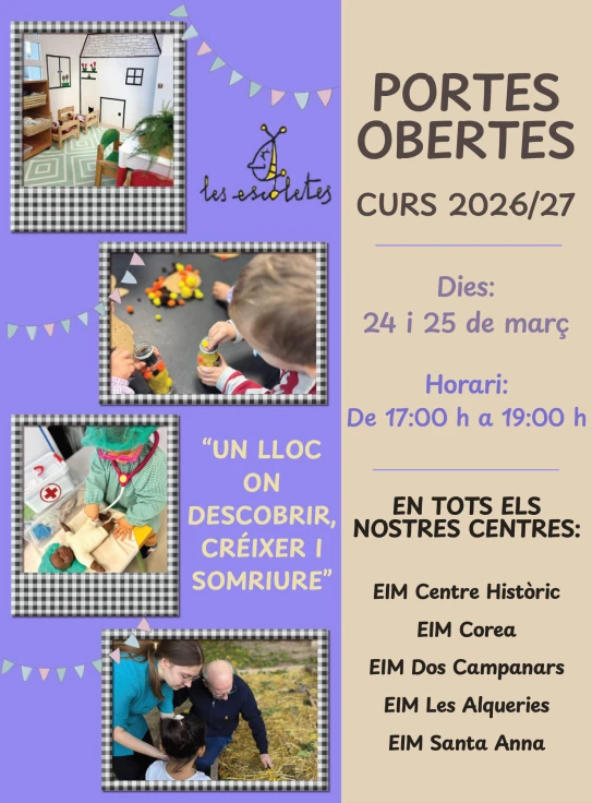 Gandia prepara una jornada de 'puertas abiertas' para conocer las Escoletes Infantiles Municipales