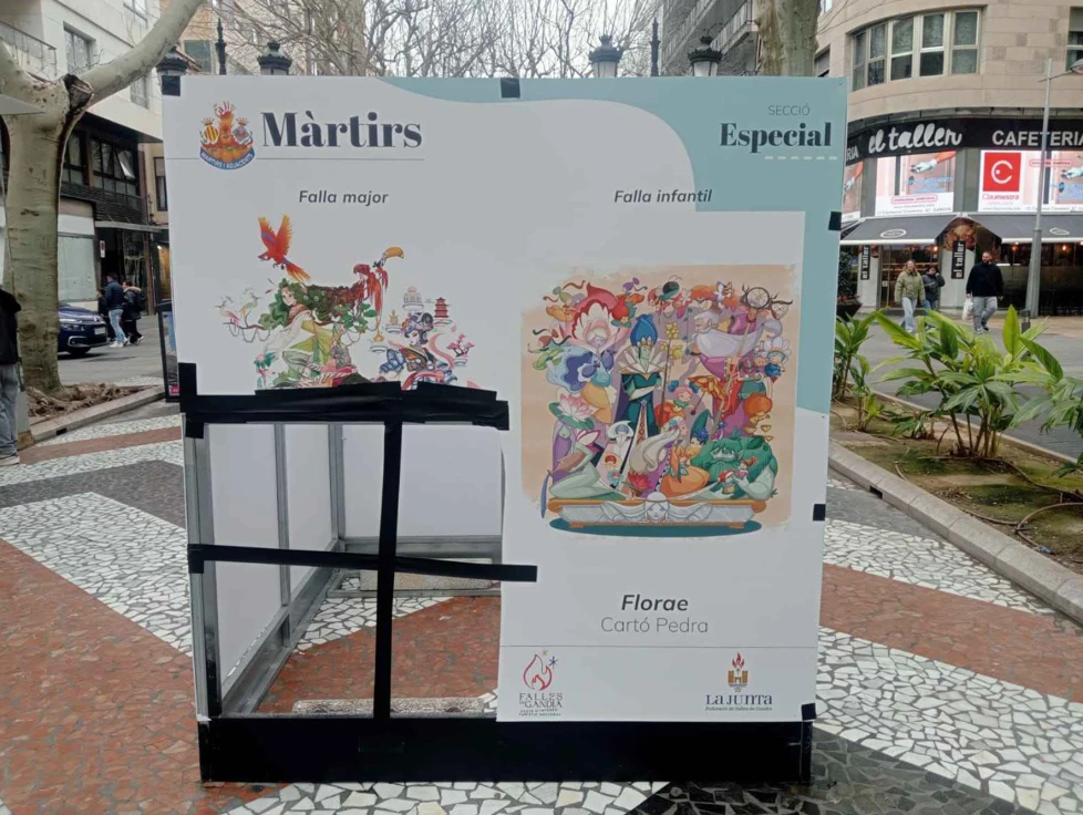 La exposición de los bocetos de las fallas de Gandia sufre destrozos vandálicos